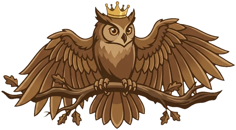 Сова с короной — логотип KingOfOwls
